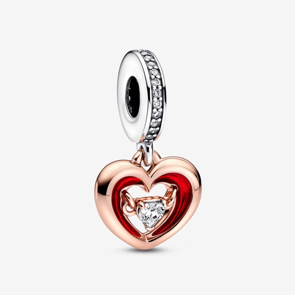 Pandora “Two-tone Radiant Heart Dangle Charm”